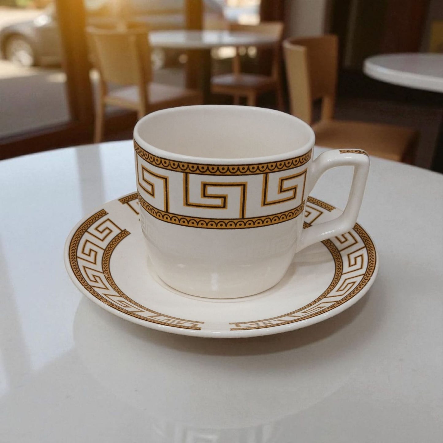 Premium 6 PCS Bone Cups & Saucers – Modern Design