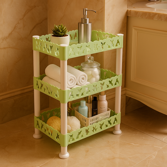 3 Layer Plastic Shelf – Multi-Purpose Storage Rack