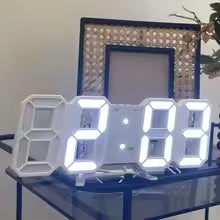 Clarify.pk 3D LED digital wall clock displaying time on a modern clear LED screen
