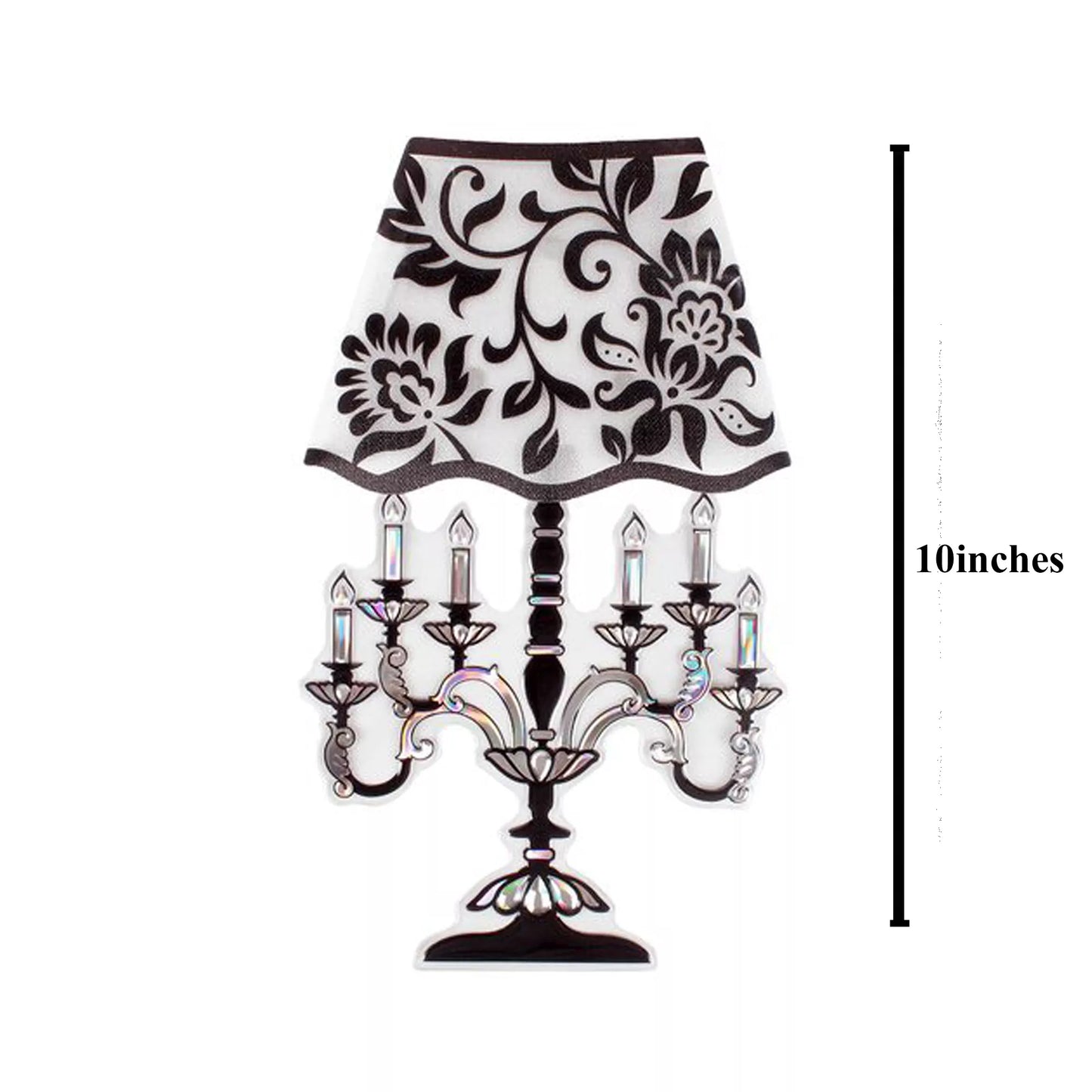 3D LED wall light for bedroom designed like a decorative table lamp with floral pattern shade
