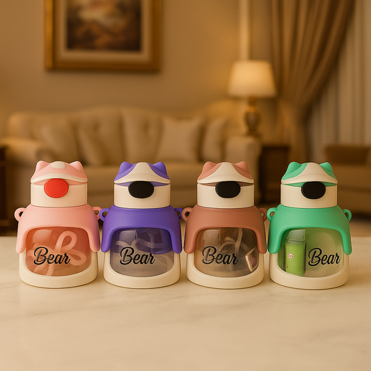 Plastic Bear Water Bottle – 500ml (Random Color)