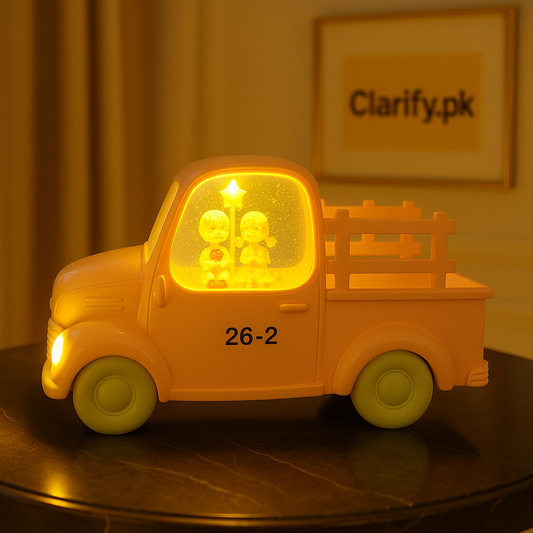 LED Couple Musical Truck Decoration – Romantic Light & Music Home Showpiece
