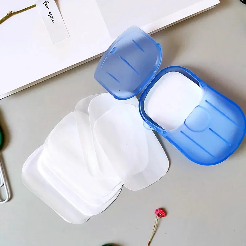 Clarify.pk 4 box travel soap paper sheets with compact blue case for easy portability