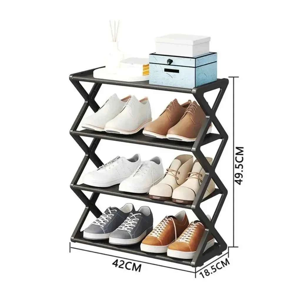 4 layer shoe rack home assembly showcasing versatile storage for various shoe styles