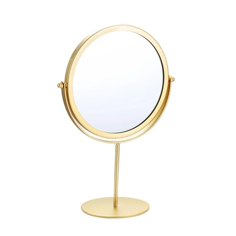 Luxury Golden Stand Round Metal Mirror – Premium Design