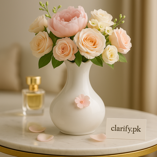White Luxury Flower Vase – Elegant Modern Home Décor