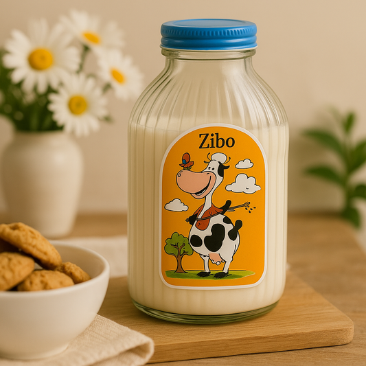 Vintage Glass Milk Bottle – 1L Luxury Kitchen Storage