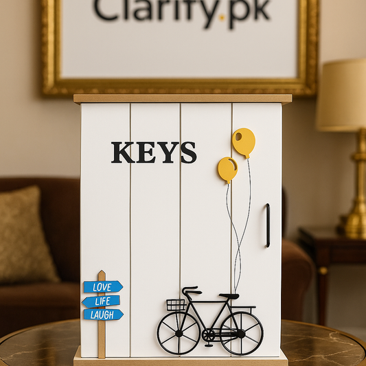 Wooden Key Box with Bicycle Design – Love Life Laugh