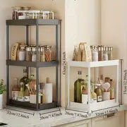2-Tier/3-Tier Multi-Functional Kitchen Spice Rack & Under-Sink Organizer - Durable Plastic, Freestanding with Metal Tubes, Ideal for Spices, Oils, and Cleaning Supplies - Perfect Gift for Halloween, Christmas, Mother'S Day, Kitchen Organizers And Storage, Standing Shelf, Standing Shelf Units, Standing Shelf White Bathroom Storage Organizer, Folding Mesh Tote-Shaped Automatic Drop Folding Basket Adjustable For Desks, Open Base Laundry And Kitchen Purification All All Ideas, Orange