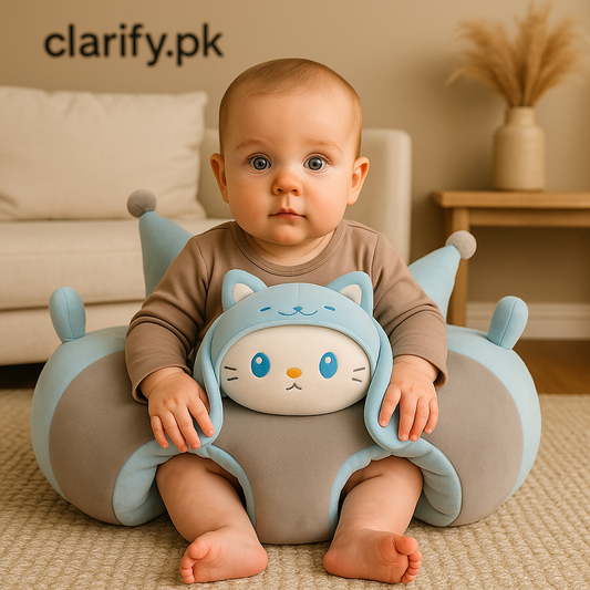 Premium Baby Support Sofa Seater – Blue Cat Edition