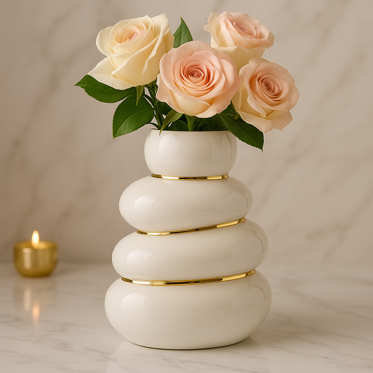 Ceramic Flower Vase – Modern Decorative Home Accent