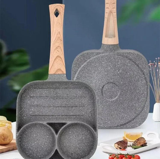 3-in-1 Non-Stick Frying Pan for Versatile Cooking - Clarify.pk