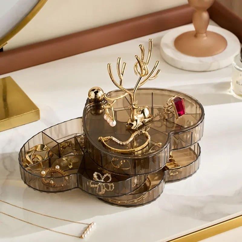 3 Layer Acrylic Deer Jewelry Organizer for Elegant Storage Solutions - Clarify.pk