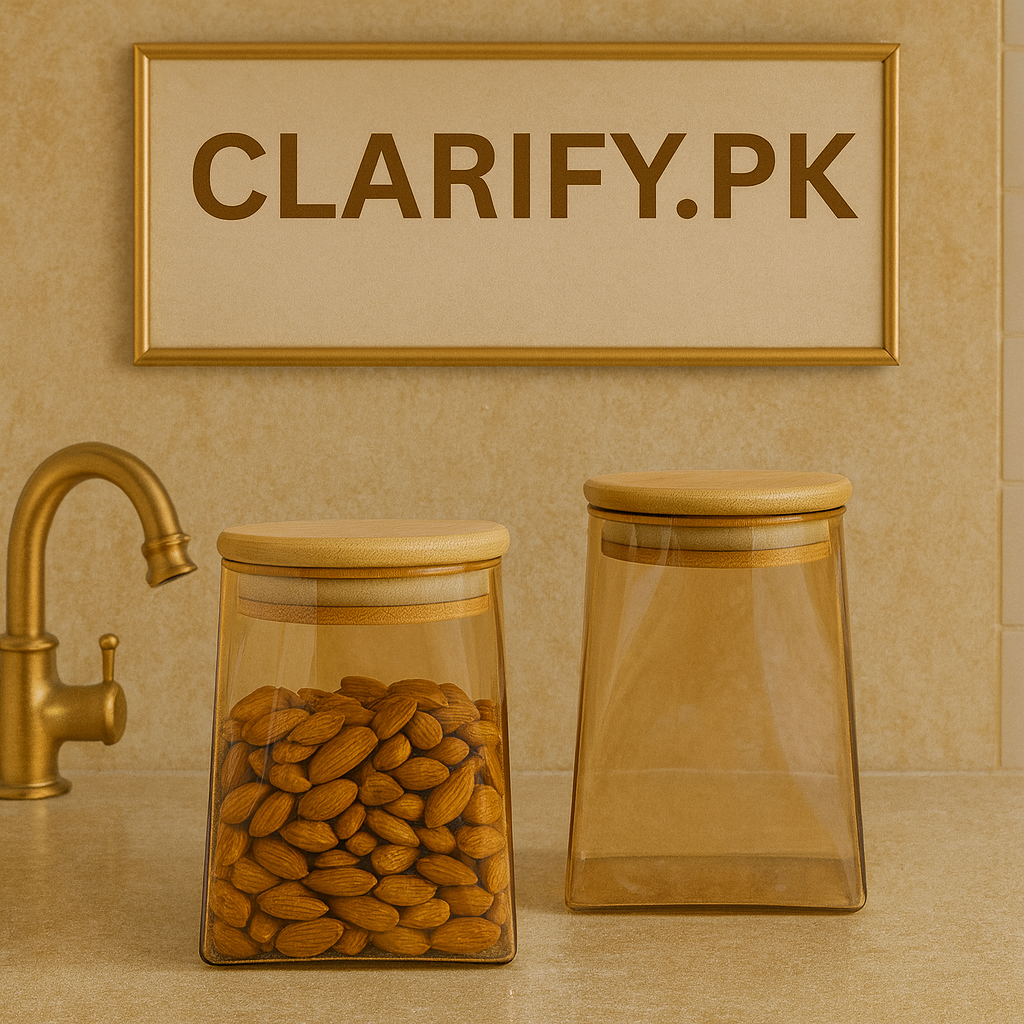 Premium Glass Storage Jar with Wooden Lid – Airtight
