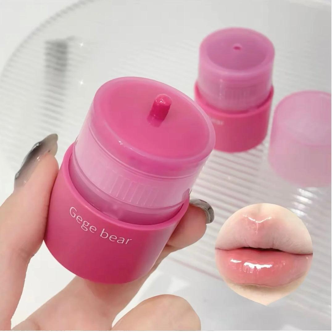Korean Lip Plumping Balm - Tinted Jelly Moisturizing Lip Care with Mirror - Clarify.pk
