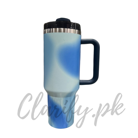 Premium Blue Wave Gradient 40oz Tumbler – 1200ml Water Bottle