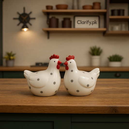 Chicken Shape Ceramic Salt & Pepper Jar Set