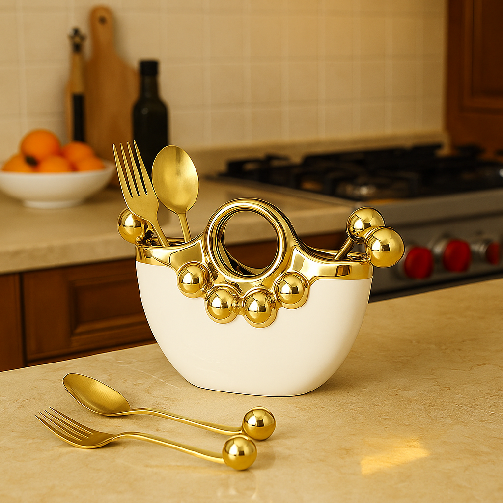 Golden Ceramic 6pcs Fork Set – Luxury Dining Cutlery