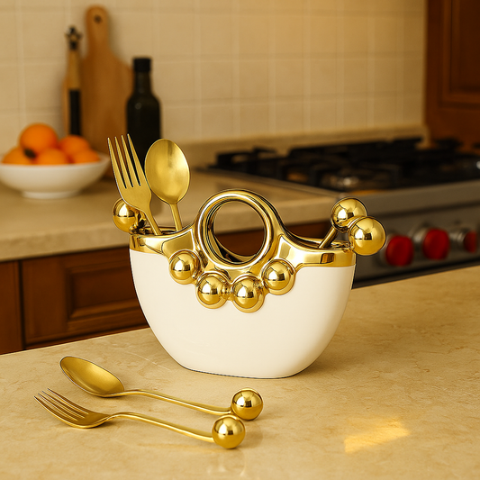 Golden Ceramic 6pcs Fork Set – Luxury Dining Cutlery