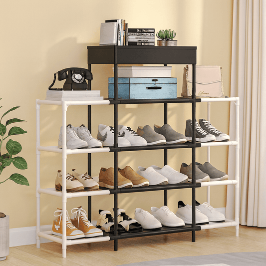 5 - Layer Double Row Shoe Rack – Large Capacity Storage Organizer - Clarify.pk