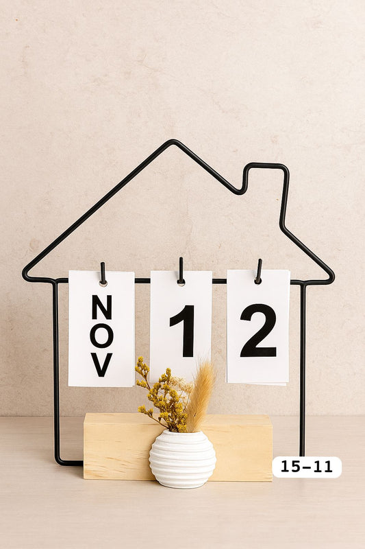 Home Frame Flip Desk Calendar – Wooden Desk Organizer