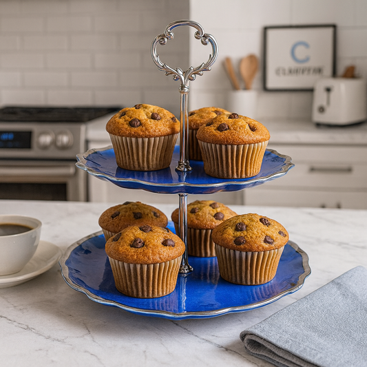Glass 2-Tier Cupcake Stand – Elegant Dessert & Cake Stand