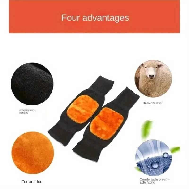 Soft Warm Wool Knee Pads, Cashmere Wool Knee Brace Pads, Elastic Knees Sleeves Support Sleeves. With out belt.