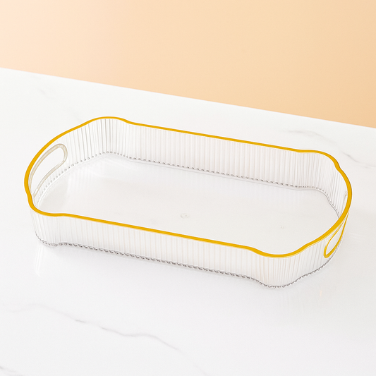 Transparent Acrylic Tray with Golden Rim
