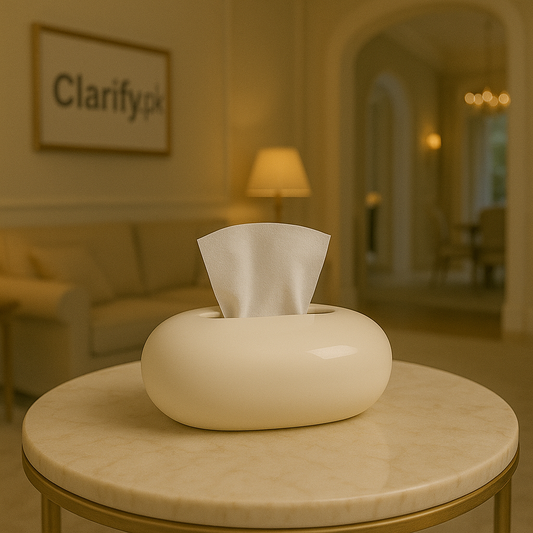 Luxury Cream Oval Tissue Box – Modern Décor