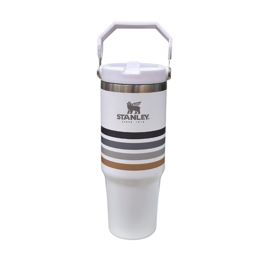 Stanley 30oz Travel Tumbler – White Striped Edition