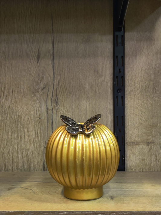 Royal Gold Butterfly Accent Vase – Decorative Piece