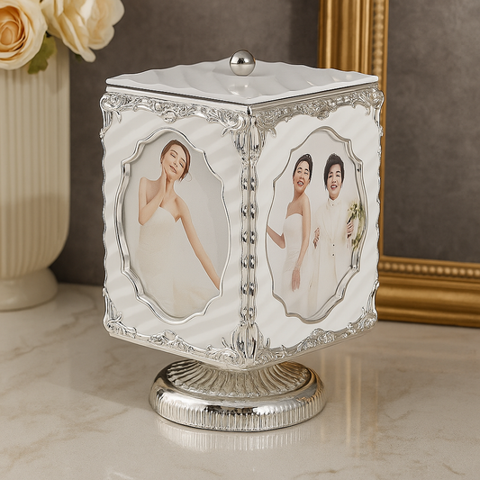 Square Rotating Photo Frame – Decorative Table Display