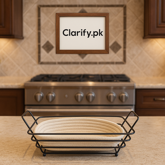 Modern Rectangular Rope Roti Basket with Black Metal Holder