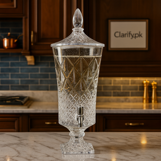 Premium 4.5L Diamond-Cut Crystal Beverage Dispenser – Elegant Home Décor Server