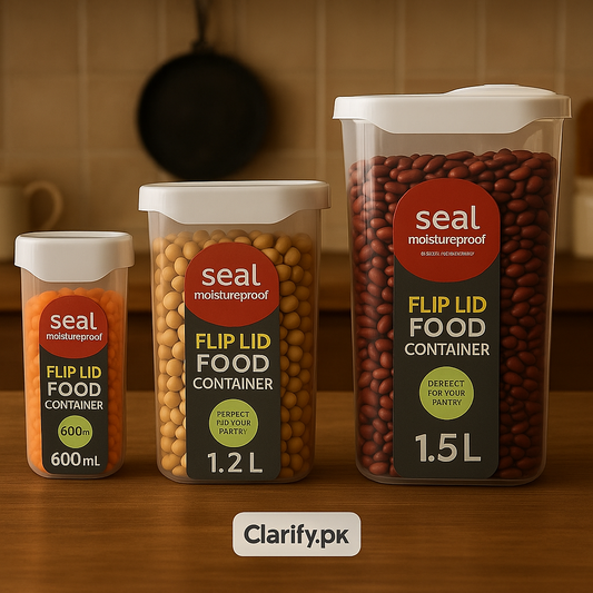 Acrylic Flip Lid Food Container Set of 3 – Kitchen Storage