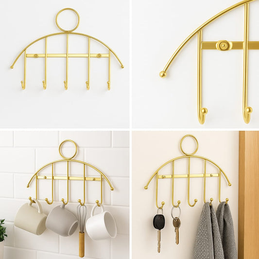 Wall-Mounted Golden Holder – Elegant Home Décor