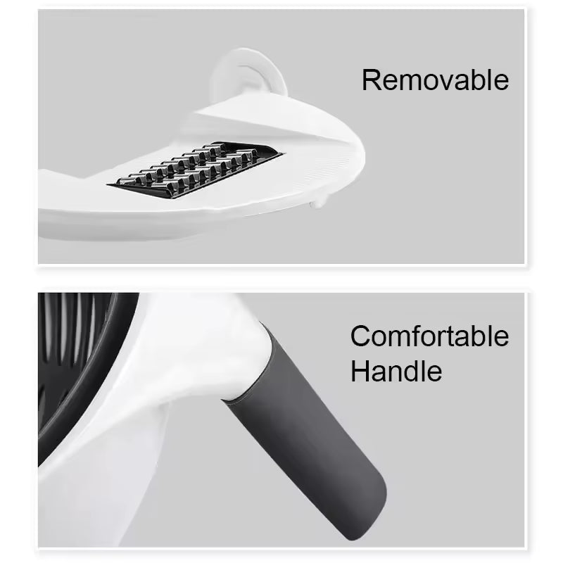Close-up of removable blade and comfortable handle of 6 in 1 kitchen chopper and grater by Clarify.pk