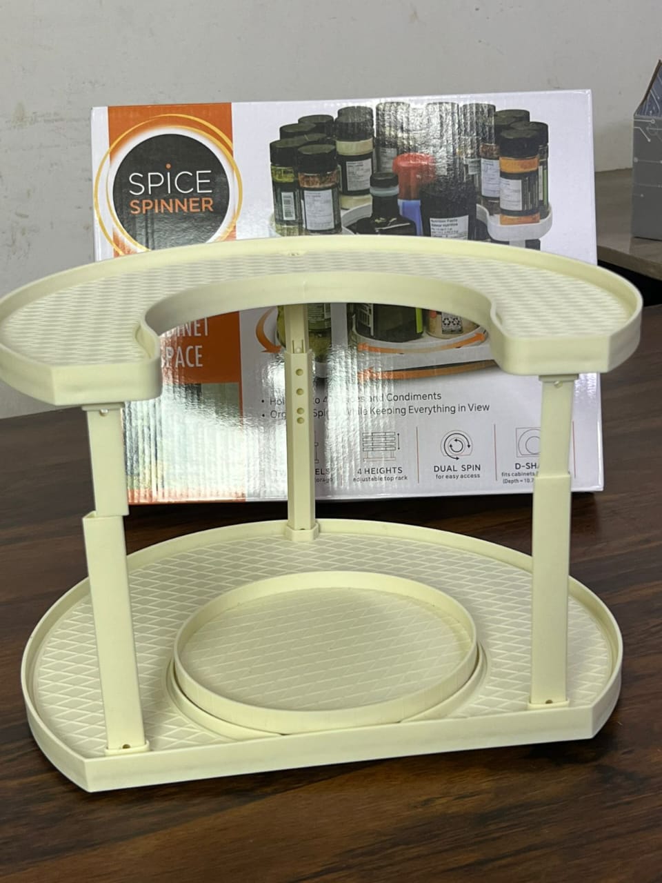 2-Tier Spice Spinner Rack – Rotating Kitchen Organizer