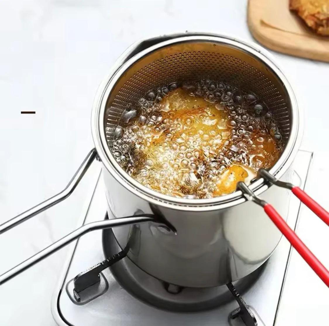 1200ML Stainless Steel Deep Fryer with Basket for Home Cooking - Clarify.pk