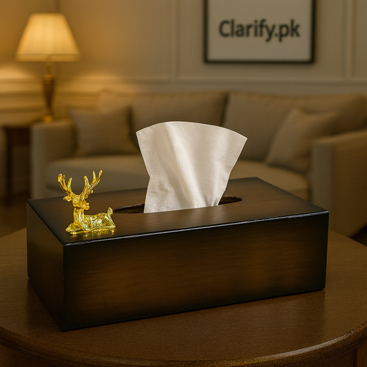 Luxury Markhor Wooden Tissue Box – Premium Handmade Holder