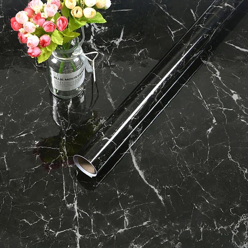 Self-Adhesive Marble-Style Wallpaper Stickers for Kitchen Cabinets and Furniture Decor - Clarify.pk