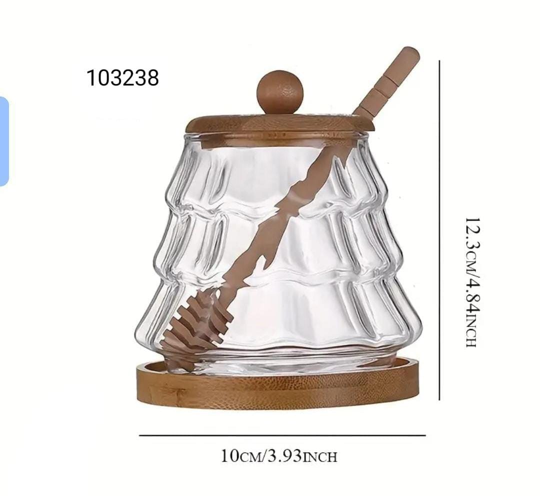 Glass Honey Jar with Airtight Lid – Kitchen Storage