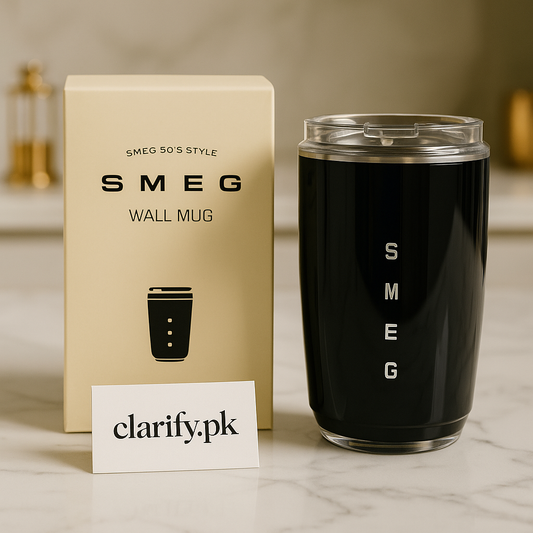 Black SMEG Insulated Mug – Luxury Travel Cup