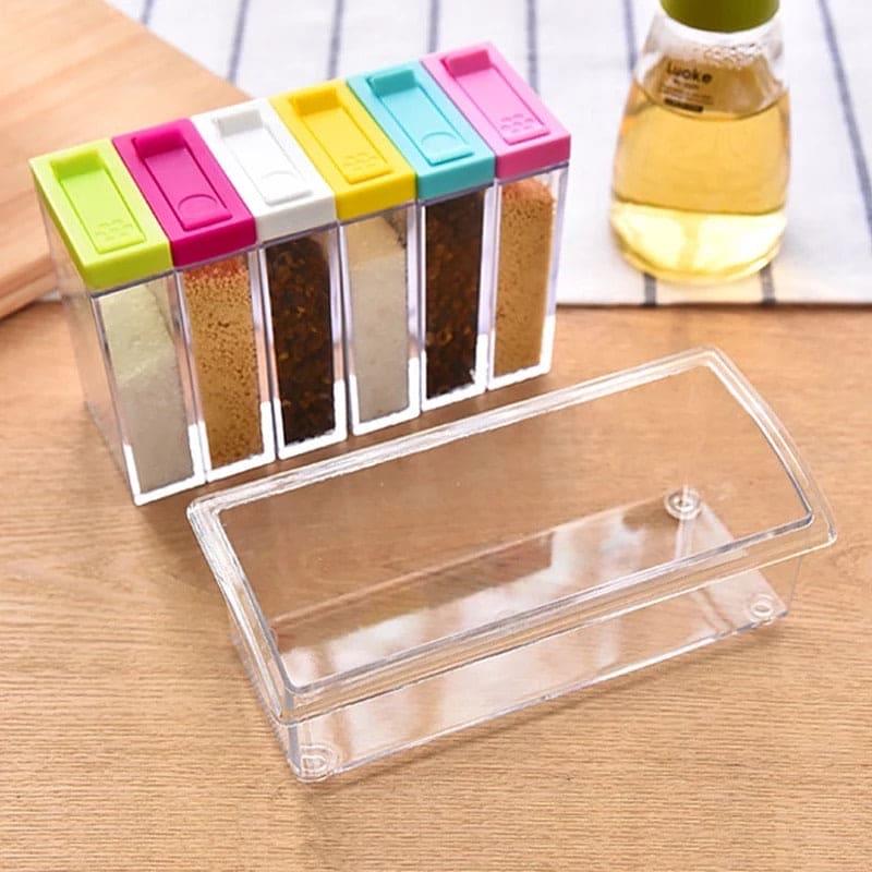 Set of 6 Spice Box Set - Premium Spice Organizer for Kitchen Storage - Clarify.pk