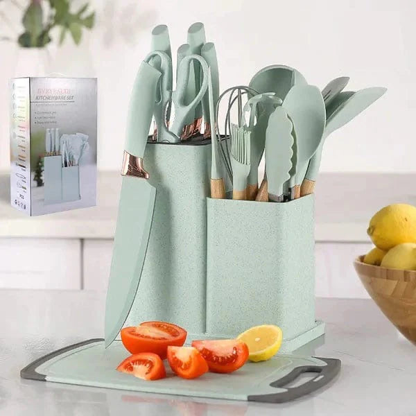 19Pcs Silicone Kitchen Utensils Set.