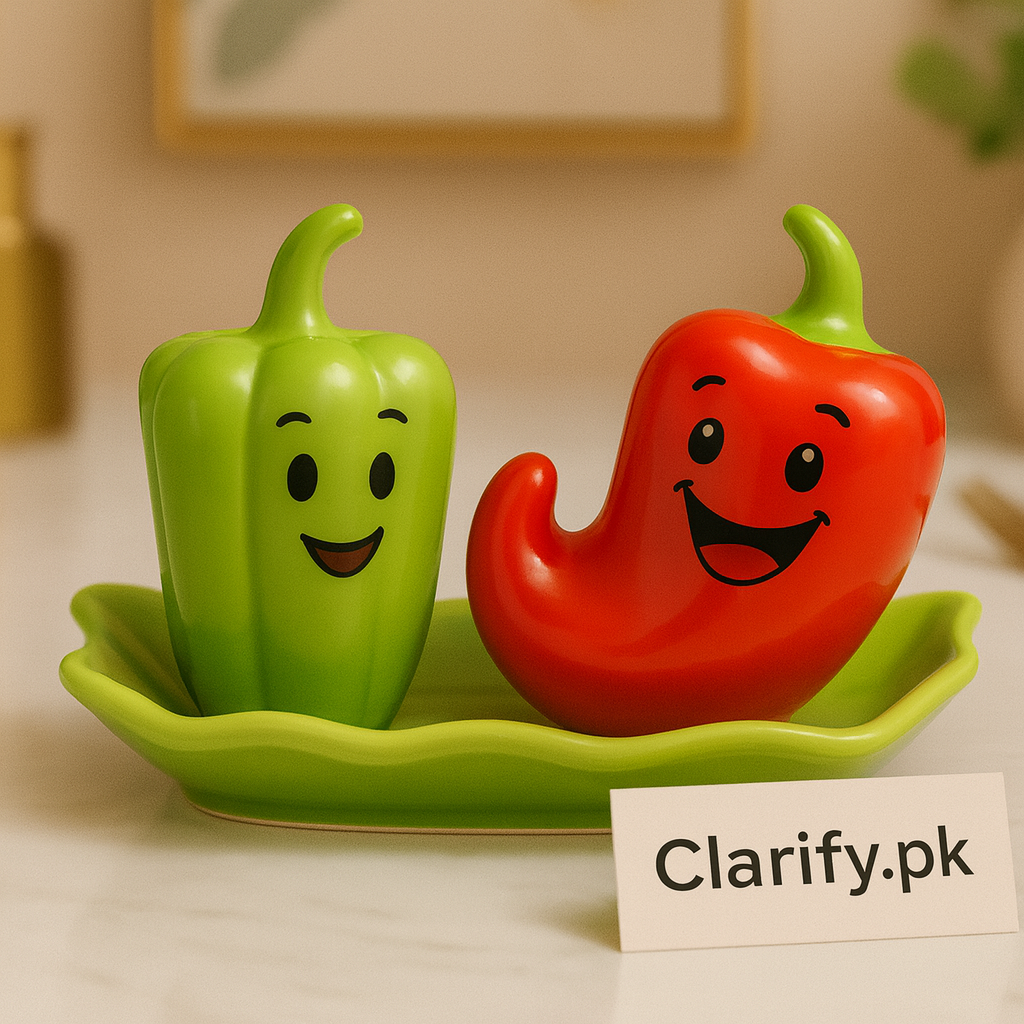 Ceramic Pepper & Chili Shaker Set – Luxury Seasoning Duo for Kitchen & Dining