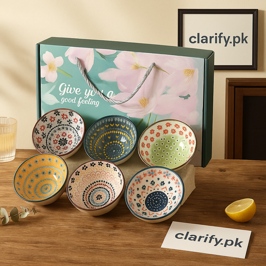 Exquisite Porcelain Bowl Set (6 pcs) – Microwave Safe