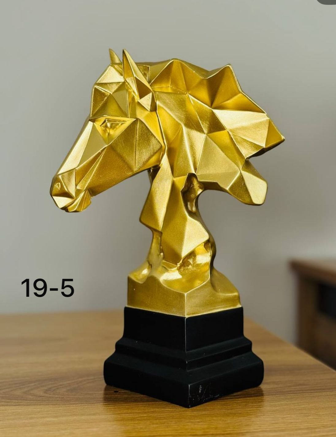 Golden Horse Face Sculpture – Luxury Home & Office Décor Showpiece