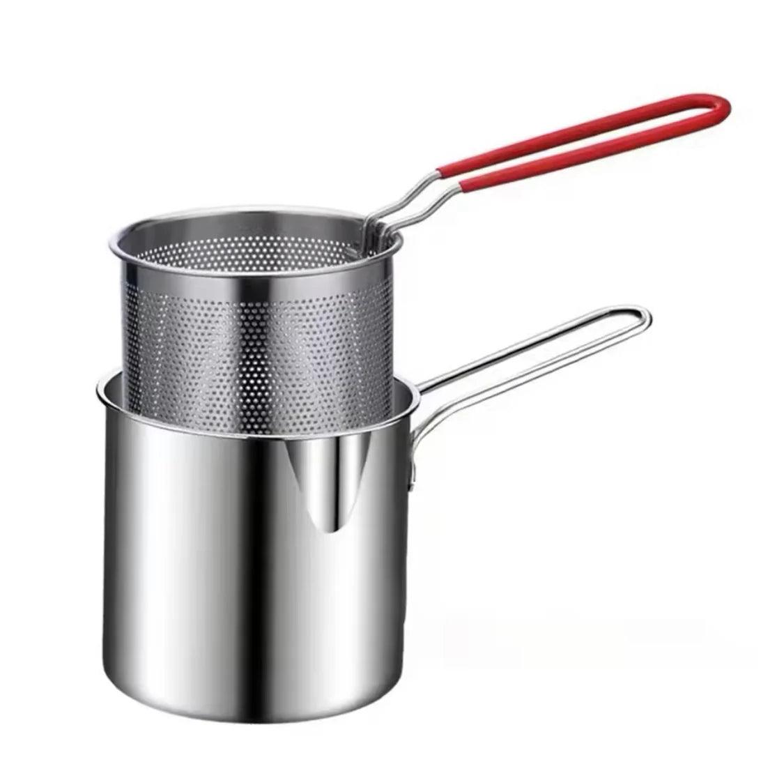 1200ML Stainless Steel Deep Fryer with Basket for Home Cooking - Clarify.pk
