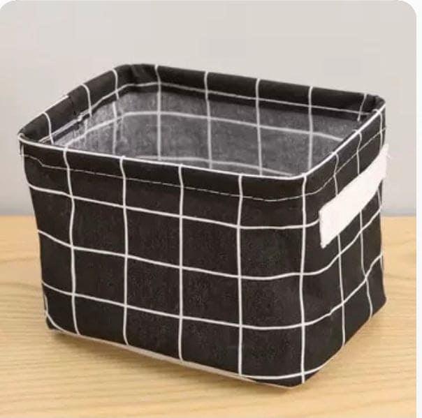 Mini Cotton Desktop Storage Basket - Stylish and Foldable Organizational Solution